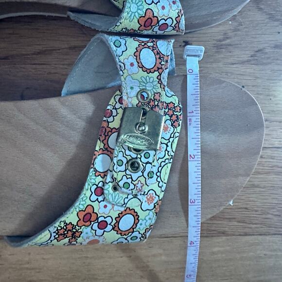 Dr. Scholls Original 10? Exercise Sandals Clogs Floral Daisy Wooden Sole Boho - Picture 15 of 16